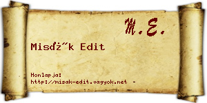 Misák Edit névjegykártya